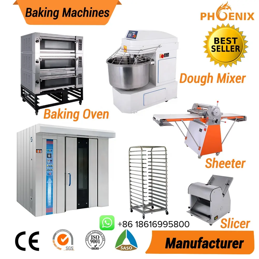 One-stop Bread Making Line Bakery Baking Equipment Commercial bread making machines rotary oven