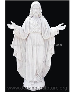 Statue de Jésus en marbre blanc du Vietnam DSF-C010 Sculpture sculptée et polie pour la décoration ou un cadeau Pierre naturelle en granit - Product Image 2