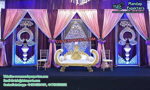 Glamorosa boda escenario de marcos de pared asiática boda marcos Imperial boda telón de fondo paneles de decoración - Product Image 3