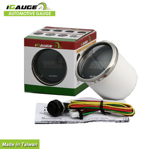 Đồng hồ kỹ thuật số ô tô đa năng IGauge 52mm màu xanh LED với khả năng chống nước IP67, 12V/24V, viền mạ crôm bằng thép không gỉ - Product Image 6