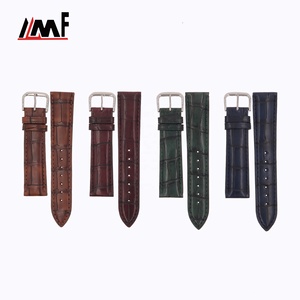 Nuevo modelo transpirable Vintage mate cocodrilo cuero reloj correas hebilla de acero inoxidable Multi tamaño desmontable para logotipo personalizado - Product Image 4