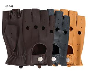 ถุงมือขับรถหนังมีรูข้อนิ้วพร้อมสายรัดปิดแบบสแนปสำหรับกีฬากลางแจ้งจาก2025ปากีสถาน - Product Image 3