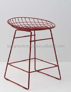 Tabouret de bar moderne en métal au design industriel avec siège en fil de fer Styles anti-antiques pour la décoration du salon Nouvel ottoman pour la maison et le jardin - Product Image 2