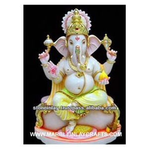Natural White Marble Ganesh Ji Statue Dealer India - Product Image 1