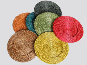 Manteles individuales redondos naturales de ratán, esteras tejidas a mano para comedor rústico, suministros al por mayor - Product Image 2