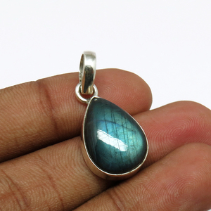 Pendentifs classiques en forme de poire bleu Labradorite 925 en argent Sterling, bijoux en argent frais, bijoux uniques en argent - Product Image 5