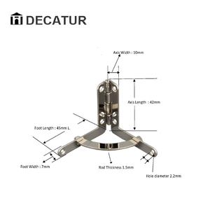 บานพับกล่องเก็บซิการ์สแตนเลส Modern Decatur C926 พร้อมบานพับแบบใบไม้ ขนาด 22 มม./30 มม./42 มม. และตัวเลือกแบบ 4/6/8 รู - Product Image 6