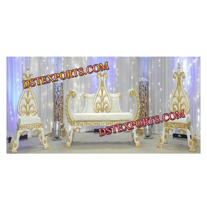 Conjunto de sofá tallado a mano antiguo, muebles de diseño de boda, rey musulmán - Product Image 1