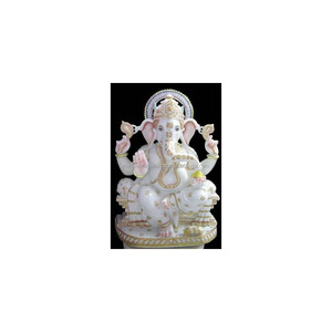 Pure White Marble Ganesh Statue - Product Image 1