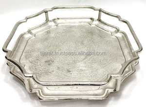 Bandeja Rectangular Multifuncional de Metal Plateado Estilo Art Deco para Exhibición de Alimentos en Hoteles y Restaurantes, Uso en Mesa, Venta al Por Mayor - Product Image 5