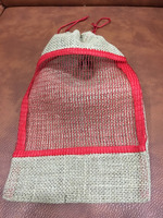 Sac en jute biodégradable écologique avec cordon de serrage, sac en filet réutilisable 30x20cm pour l'emballage des pommes, des oranges, des oignons