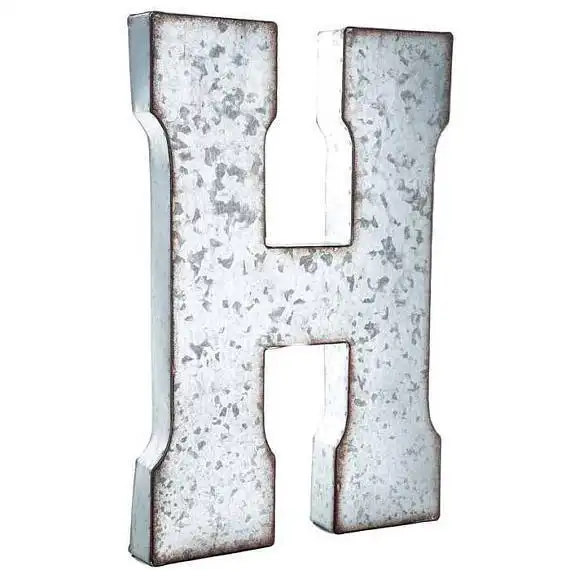 1 Galvanized Metal Letter, One Large 20 inch, vintage, distressed finish, metal wall decor