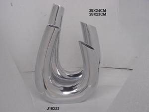 Florero de mesa en forma de U de aluminio fundido, maceta elegante para decoración del hogar para uso en la sala de estar - Product Image 2