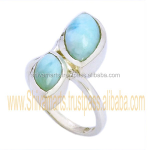 Elegante Anillo de Larimar para Boda, Plata de Ley 925, Joyería Fina para Mujer - Product Image 2