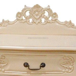 Meubles peints indonésien blanc, meuble de table, chambre à coucher française - Product Image 4