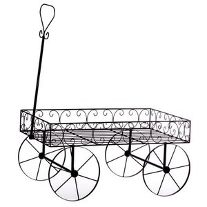 Metal Wire Scroll Wagon <b>Planter</b> for <b>garden</b> decor - Product Image 1