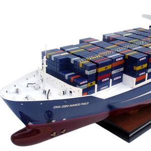 CMAS-CGM MARCO POLLO, modelo de barco de madera, modelo artesanal - Product Image 1