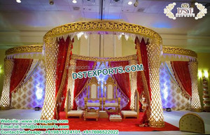 Cérémonie de mariage tamilienne ensemble Mandap mariage indien Mandap fabricant dernière fibre sculpté mariage Mandaps vente affaire USA - Product Image 2