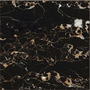 Warna hitam mengkilap Super tinggi 600x600mm ketebalan 10mm ubin lantai porselen untuk Gaurage.
