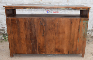 Armoire de rangement en bois massif de récupération vintage antique faite à la main pour salle à manger rustique utilisation intérieure dans la maison hôtel salon appartement - Product Image 5