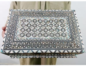 ZAHEREEN J 51 Joyero Rectangular Egipcio de Madera con Mosaico Extra Grande - Product Image 1