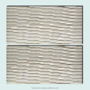 MILKY CHISELED MARBLE Moderno Blanco Calcita Cocina Baño Piso Azulejo Losa Pulido Villa Diseño Gráfico HASTONE M12F - Product Image 1