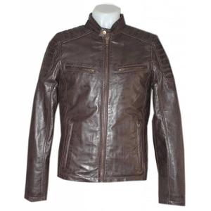 Veste en cuir véritable personnalisée pour hommes coupe ajustée style motard OEM ODM disponible fabricant de manteaux d'hiver de haute qualité - Product Image 5