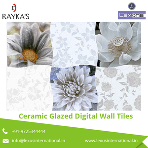 Proveedor de azulejos de pared digitales esmaltados de cerámica de 25X37.5CM Azulejo de pared interior moderno - Product Image 3