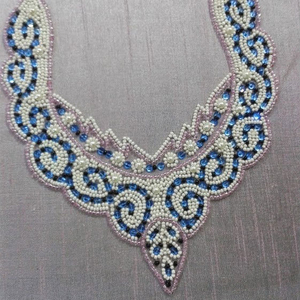 Collar de cuentas de semillas bordado hecho a mano elegante joyería de perlas - Product Image 1