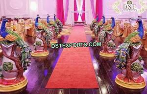 ทางเดินแต่งงานเสาไฟเบอร์กับพระพิฆเนศ,เสาคริสตัลทางเดินงานแต่งงานสีทองเสาแต่งงานเส้นใยคริสตัลทางเข้างานแต่งงาน - Product Image 4