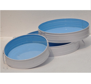 Bandeja de Metal para servir comida/fruta, bandeja de hojalata de doble tono para uso en cocina, hogar, Hotel, boda, fabricante al por mayor, nuevos diseños - Product Image 1