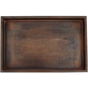 Plateau en bois rectangulaire fait à la main de haute qualité pour la maison et la cuisine plateau de service de vente chaude pour plusieurs utilisations plateau personnalisé - Product Image 3