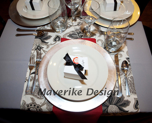 Assiette de présentation en métal avec bordure en nacre polie argent pour la maison et le mariage Vaisselle et assiettes - Product Image 2