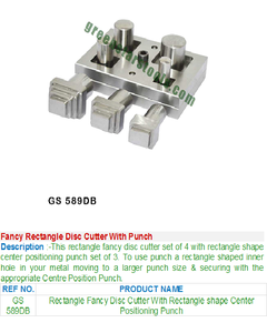 Fancy Rectangle Disc Cutter with Punch GS 589DB for Jewelry Tools & Equipment - Product Image 2