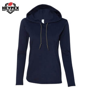 Sudaderas con capucha de lana de algodón 100% más vendidas para mujeres y adolescentes de talla grande transpirable con cuello con capucha teñido liso para invierno - Product Image 2