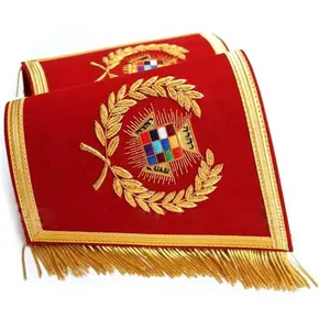 Masonic Regalia Royal Arch Masonic Gauntlets Poignets-Past High Priest Brodé - Product Image 1