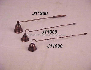 ที่ดับเทียนทองเหลืองชุบทองแดงโบราณ อุปกรณ์เสริมสำหรับเทียน ที่ดับเทียนโลหะ ผิวสัมผัสแบบทองแดง - Product Image 2