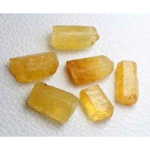 Natural amarillo Heliodor aguamarina áspera piedra preciosa cabujón - Product Image 2