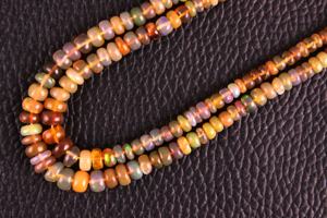 Brin de qualité géniale, opale éthiopienne naturelle, pierres précieuses lisses et Flashy, perles rondelles pour la fabrication de bijoux - Product Image 2