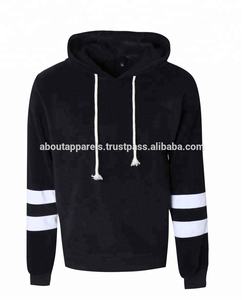 Sudadera sin Mangas Personalizada al por Mayor para Gimnasio, Sudadera con Capucha de Forro Polar con Mangas a Rayas, Negra y Transpirable - Product Image 4