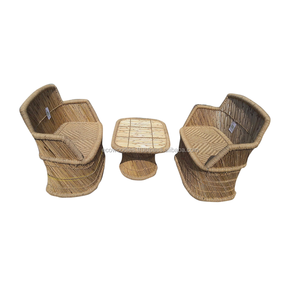 โซฟาหวายไม้ไผ่ทันสมัย/โซฟาพร้อมโต๊ะสำหรับกลางแจ้ง/ในร่มสวนบ้านร้านอาหารระเบียงห้องนั่งเล่นสวนวิลล่า - Product Image 1