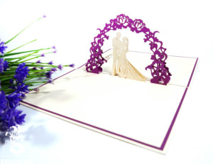 Carte d'invitation de mariage Carte cadeau romantique pour la Saint-Valentin Carte pop-up découpée au laser 3D Artisanat - Product Image 6