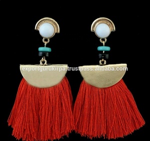Pendientes de borla bohemios de último diseñador para damas para fiestas, bodas, compromisos, regalos - Product Image 2