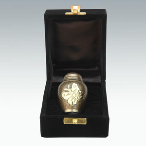 Mini urna de cremación dorada, mariposa de latón, urna funeraria decorativa grabada, recuerdo de Metal para cenizas humanas - Product Image 1