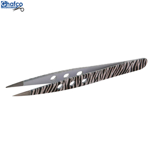 Pinzas profesionales de acero inoxidable para cejas con punta puntiaguda-Ghafco - Product Image 2