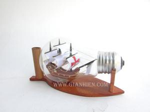 Gia nhien Co. เรือโมเดลไม้รูปทรงเหมือนเรือในหลอดไฟโมเดล SIL ART & collectible - Product Image 2