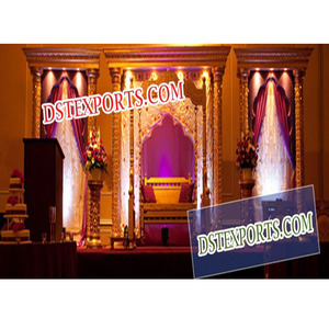 งานแต่งงาน Dazling เวทีทองมุสลิมแต่งงานเวทีออกแบบแกะสลักเวทีแต่งงาน - Product Image 1