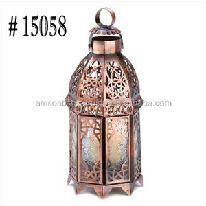 Linterna de vela de Metal para decoración del hogar colgante marroquí linterna de vela de hierro y vidrio para patio y decoración del hogar - Product Image 6