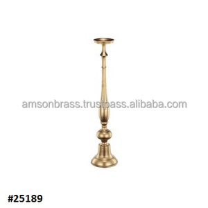 Candelabro de Boda de Aluminio Metalizado en Níquel, Portavelas Grande Tipo Huracán - Product Image 4