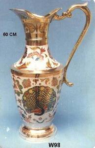 Carafe en laiton avec poulet peint, 1 pièce, décoration de la maison, Vases en laiton métalliques traditionnels indiens - Product Image 5